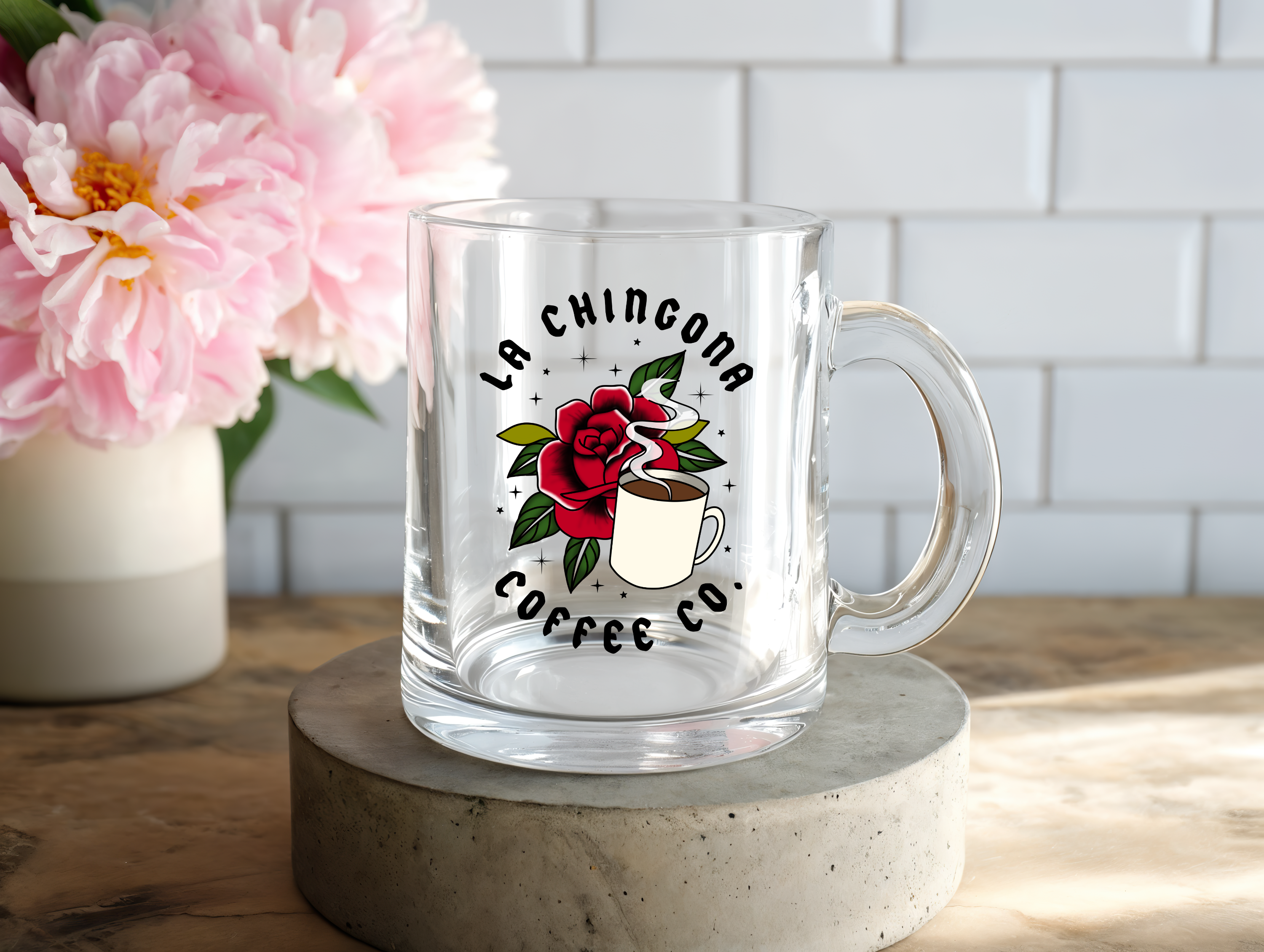 La Chingona Coffee Co. Glass Mug