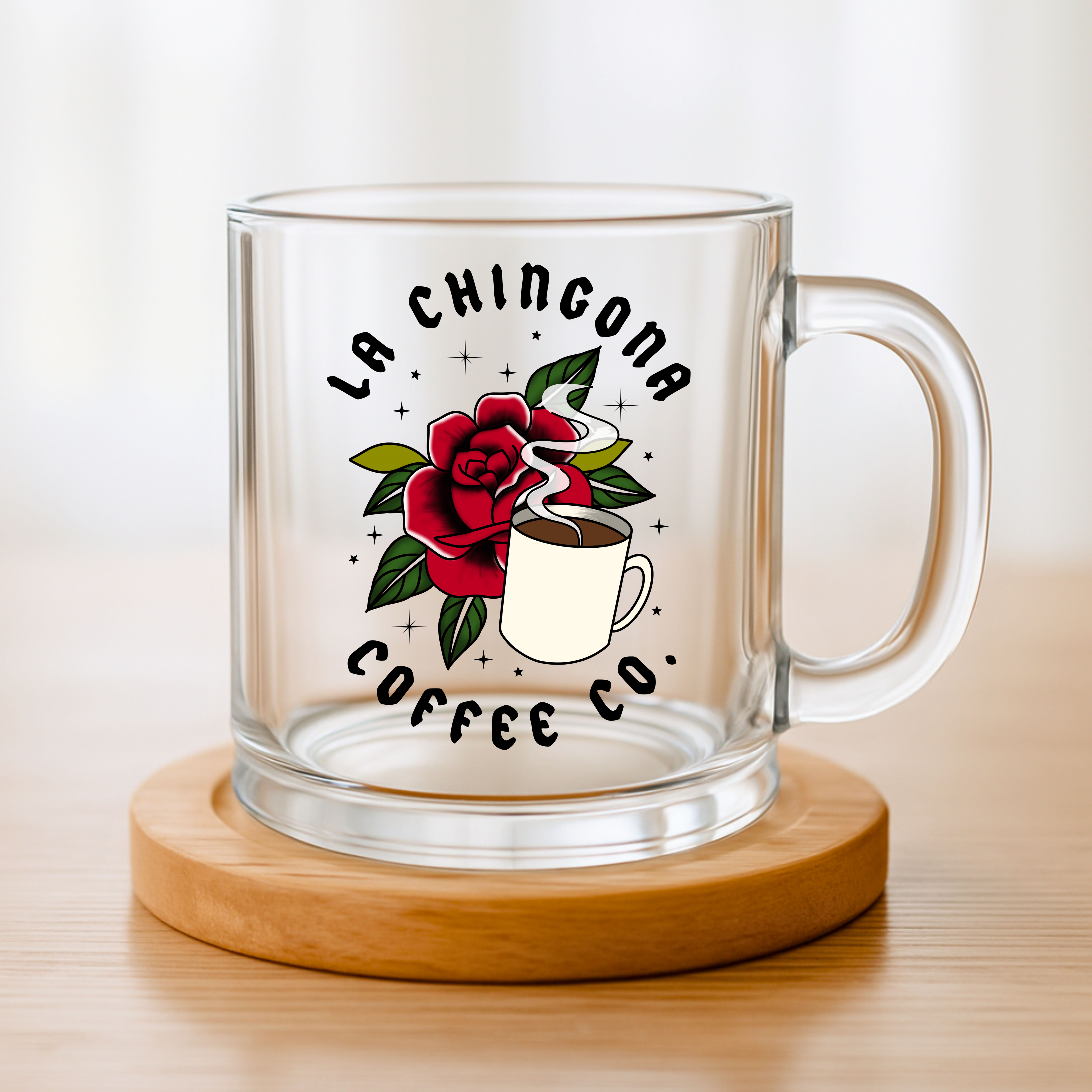 La Chingona Coffee Co. Glass Mug