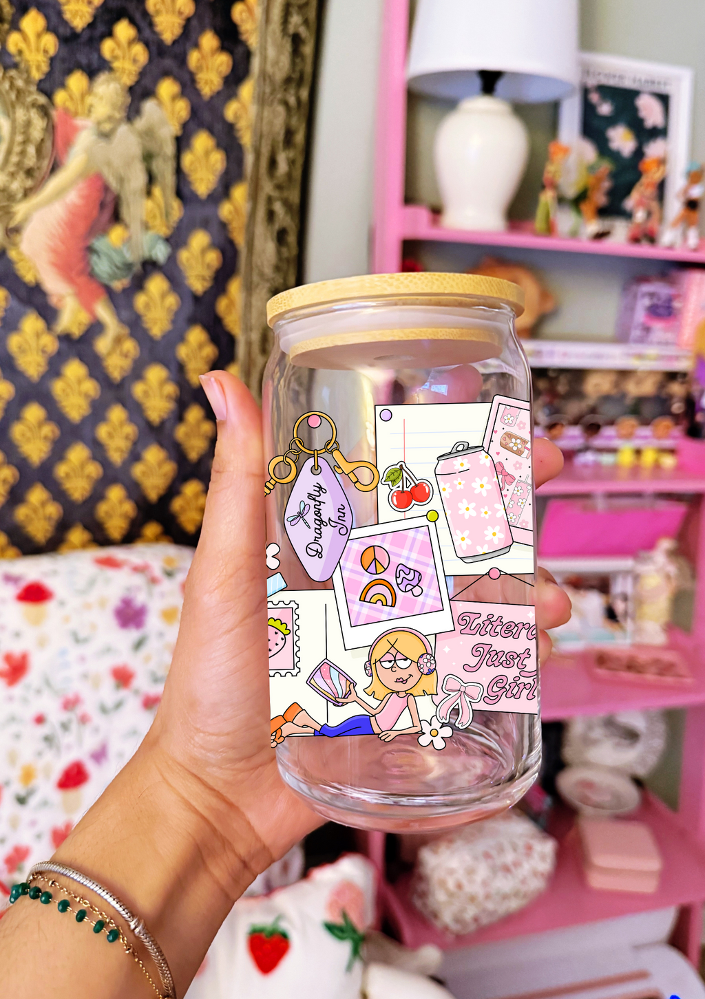 Just A Girl Lizzy 16 oz Glass Can