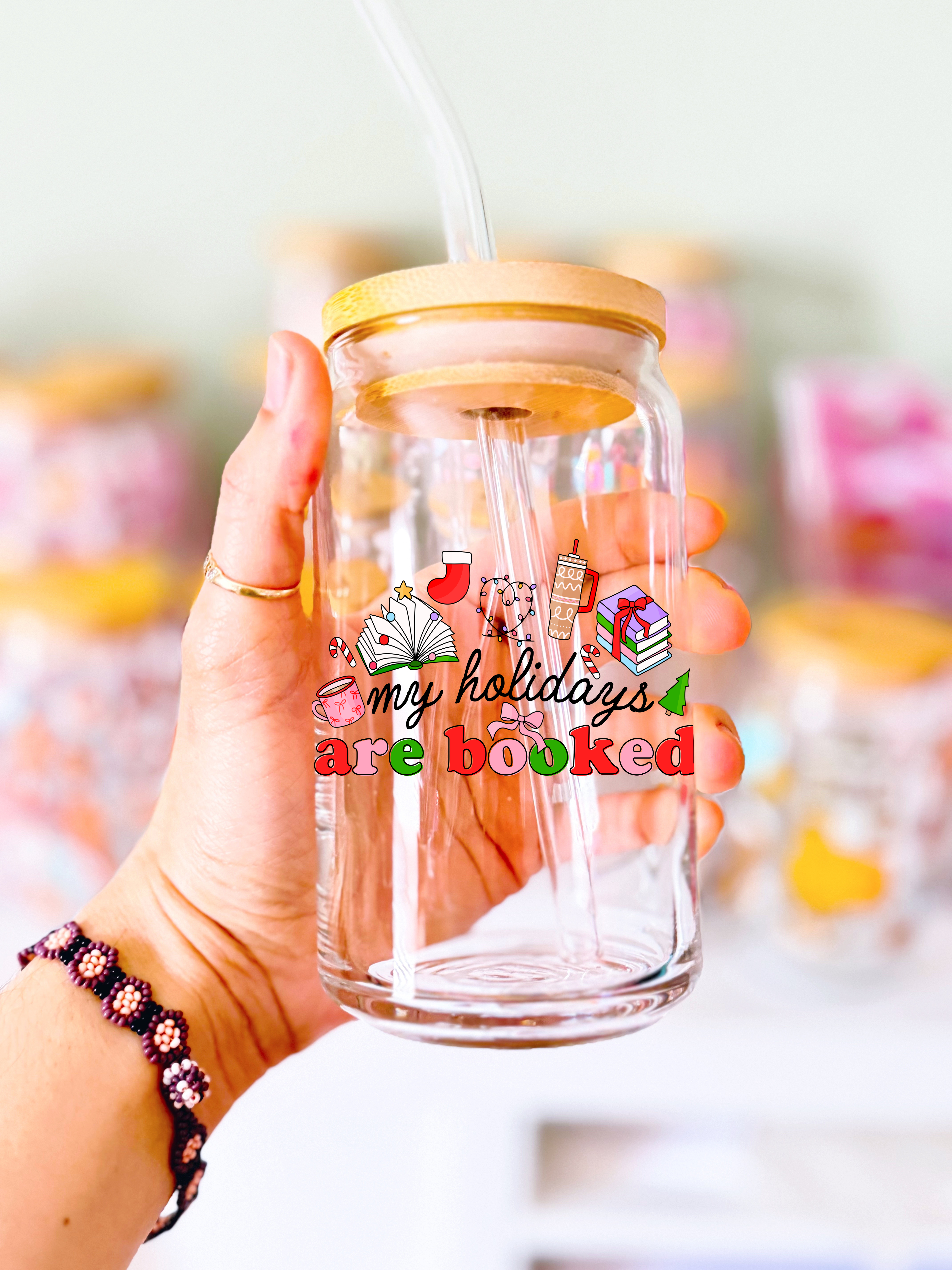 My holidays are booked glass can