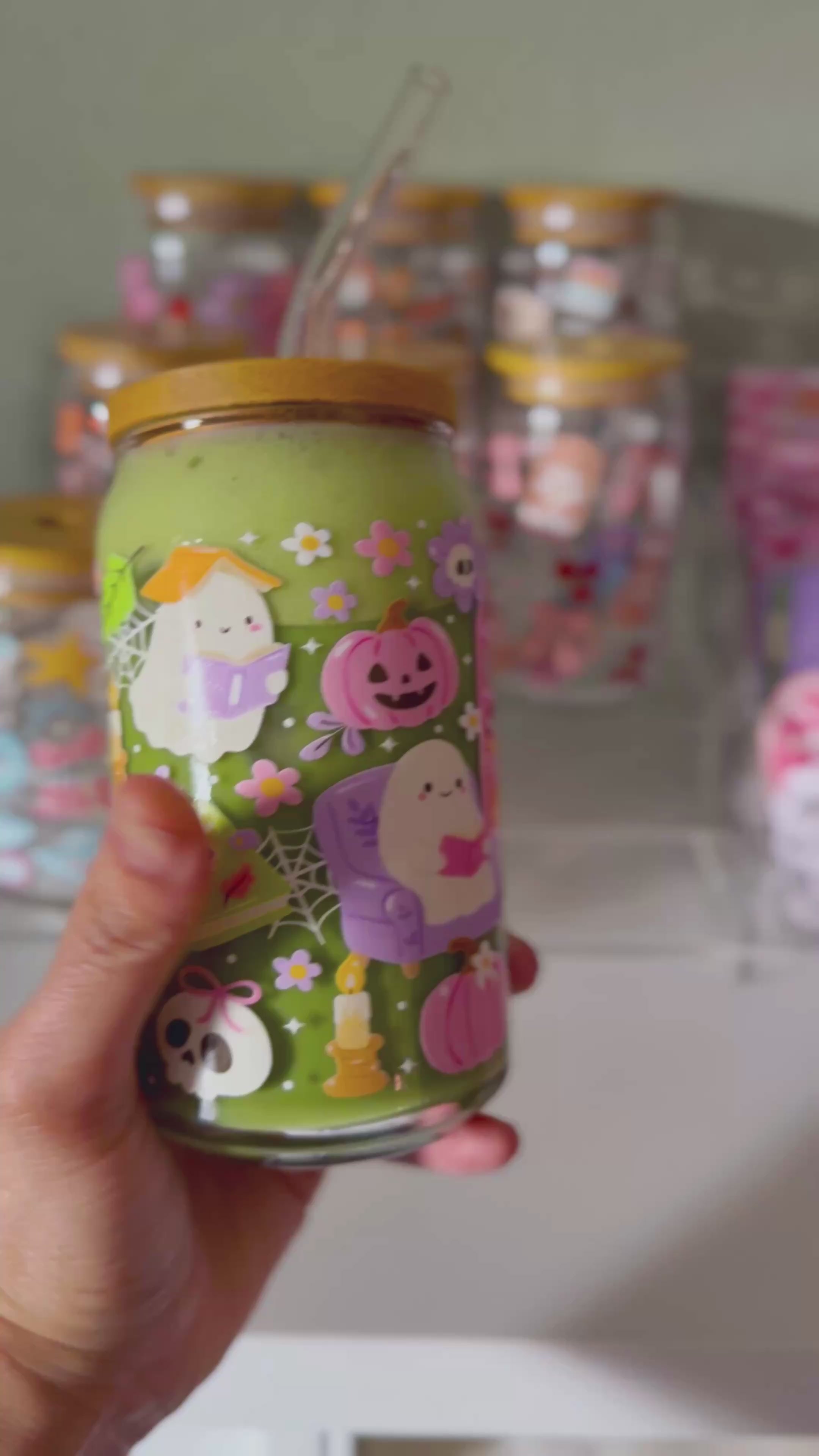 Cozy Ghost Library Glass Cup