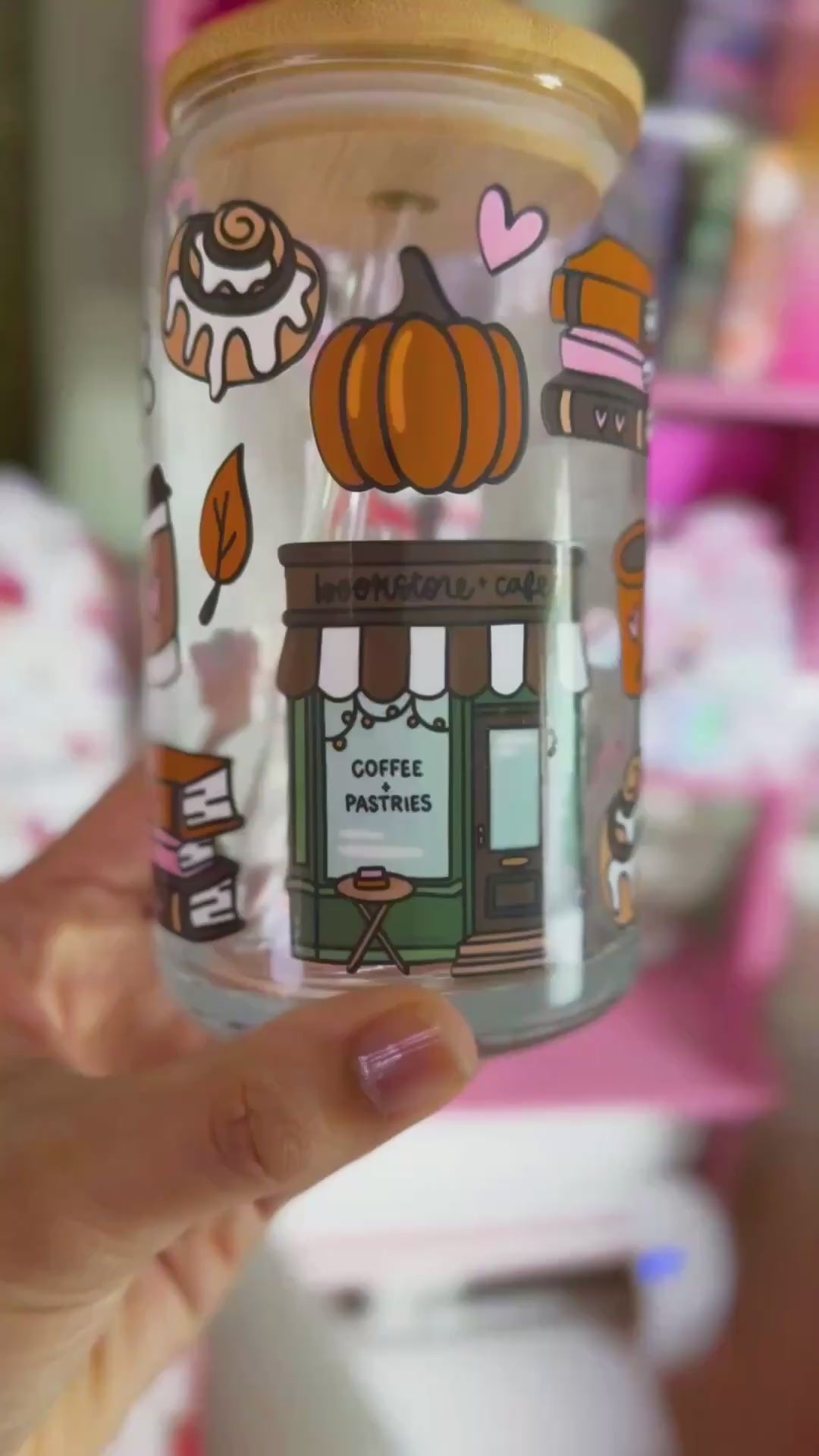Cozy Bookstore Cafe 16 oz cup