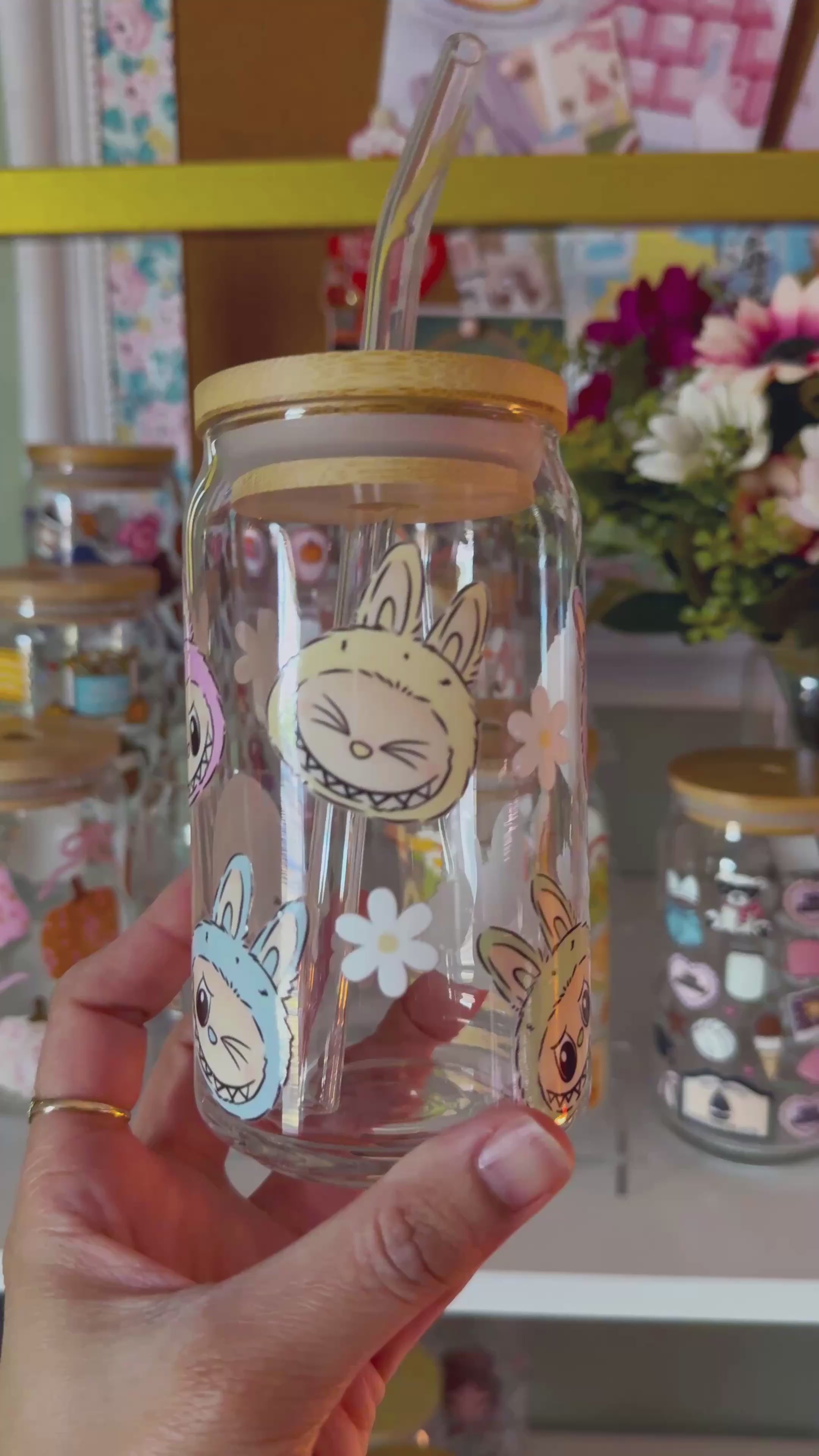 Labubu Faces Glass Can Tumbler