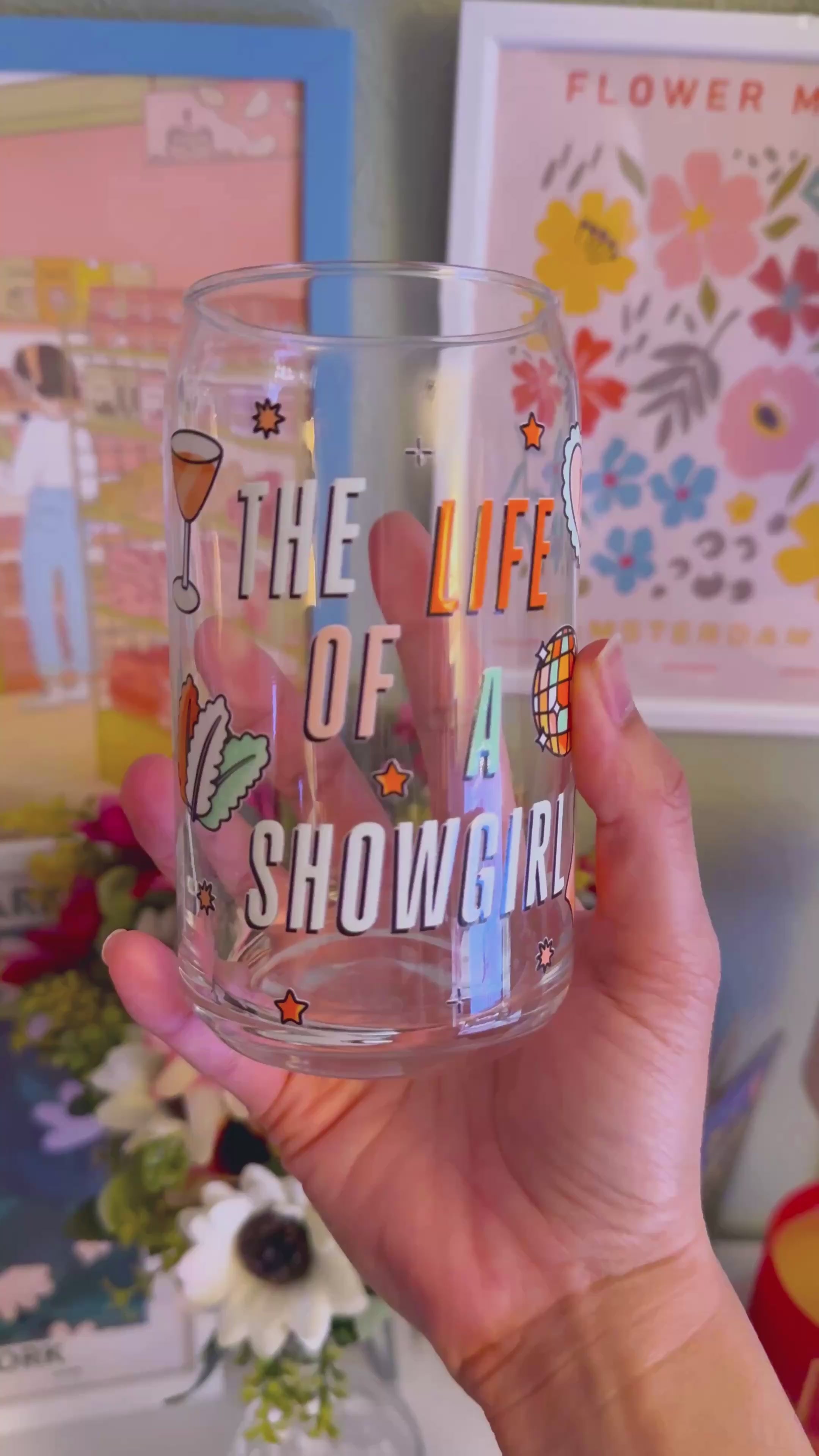 Showgirl Era iced coffee Glass Can Cup. 
