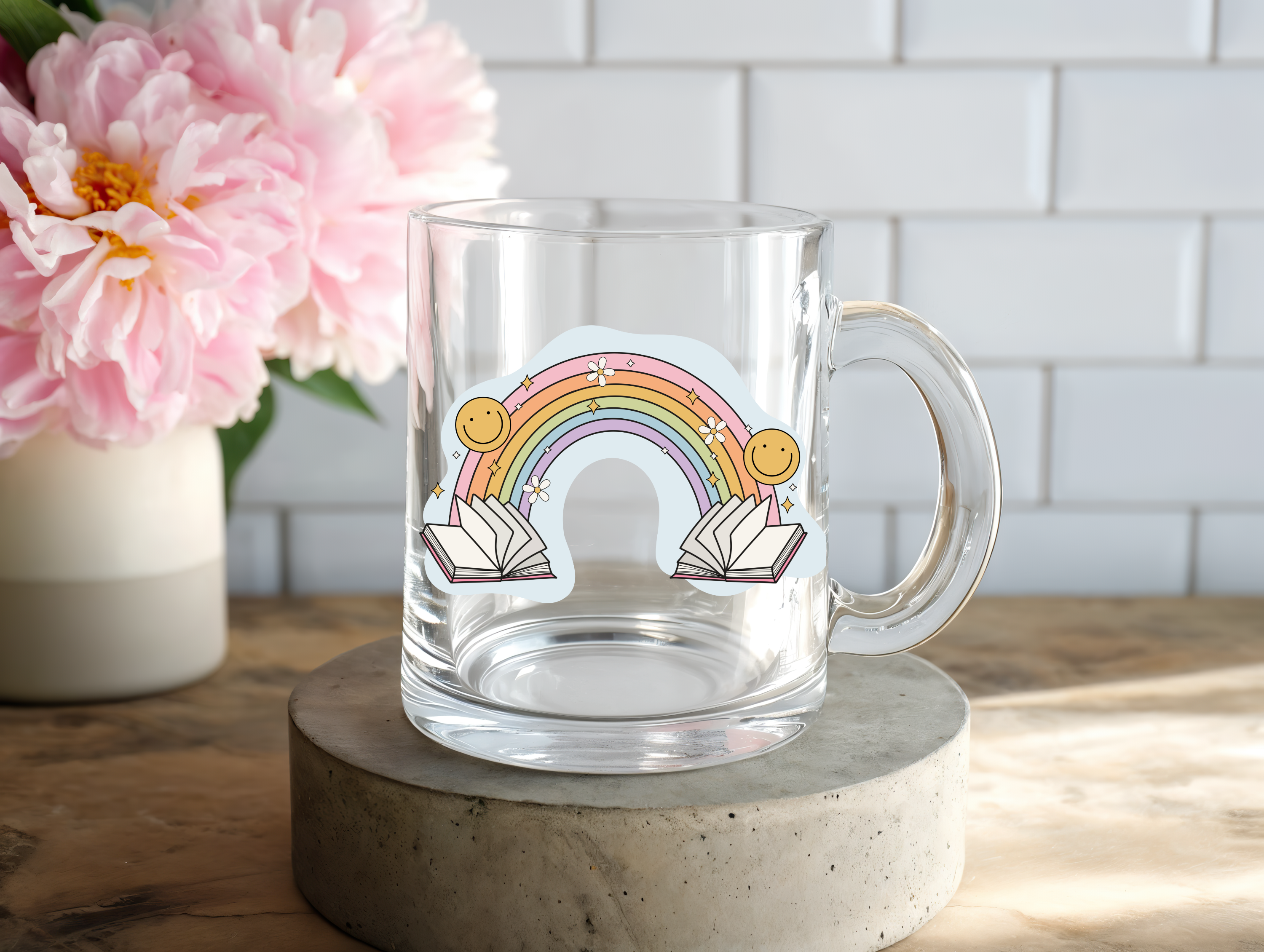 Reading Rainbow Glass Mug