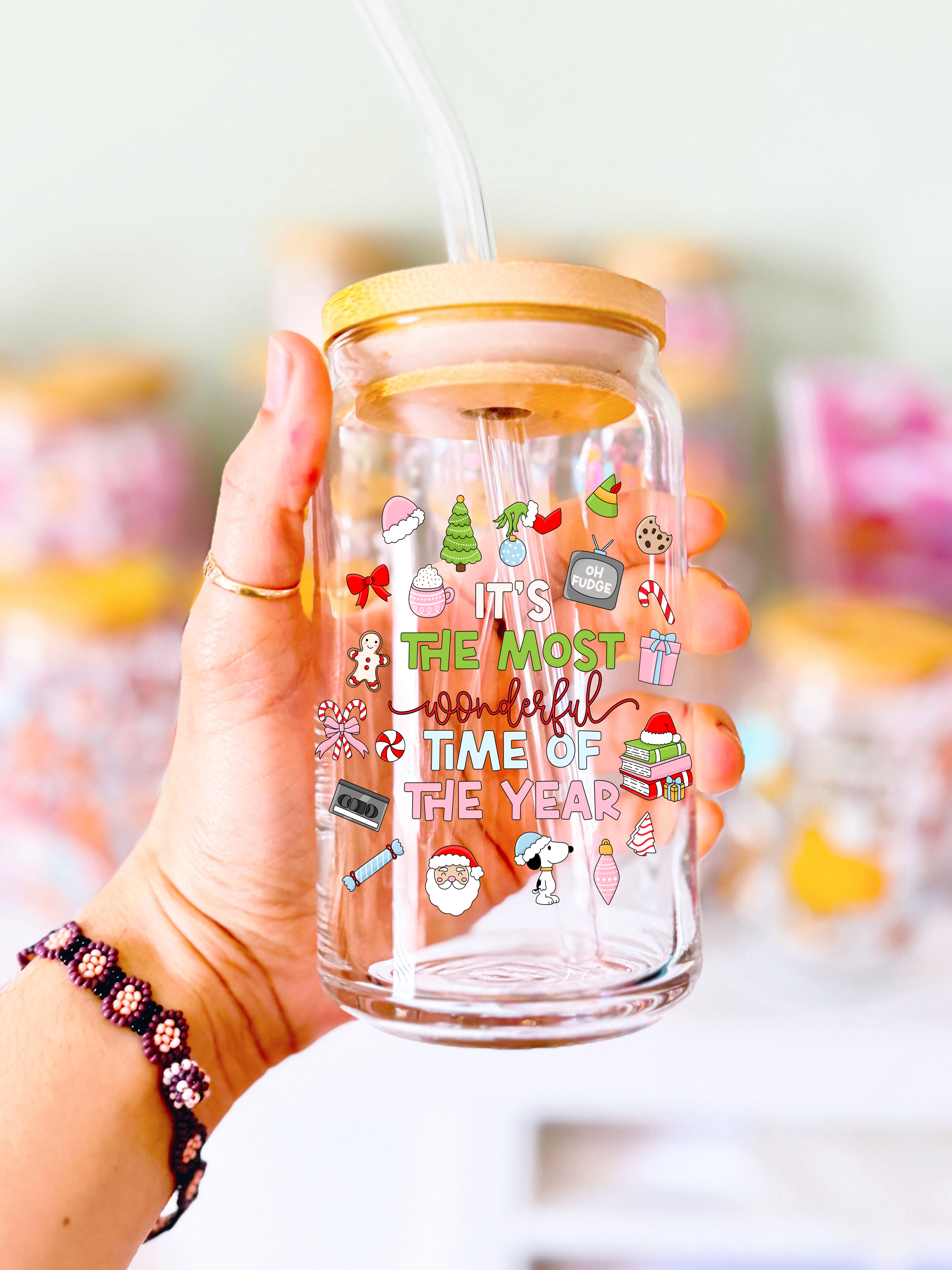 Christmas Movie Nostalgia Glass Can Cup