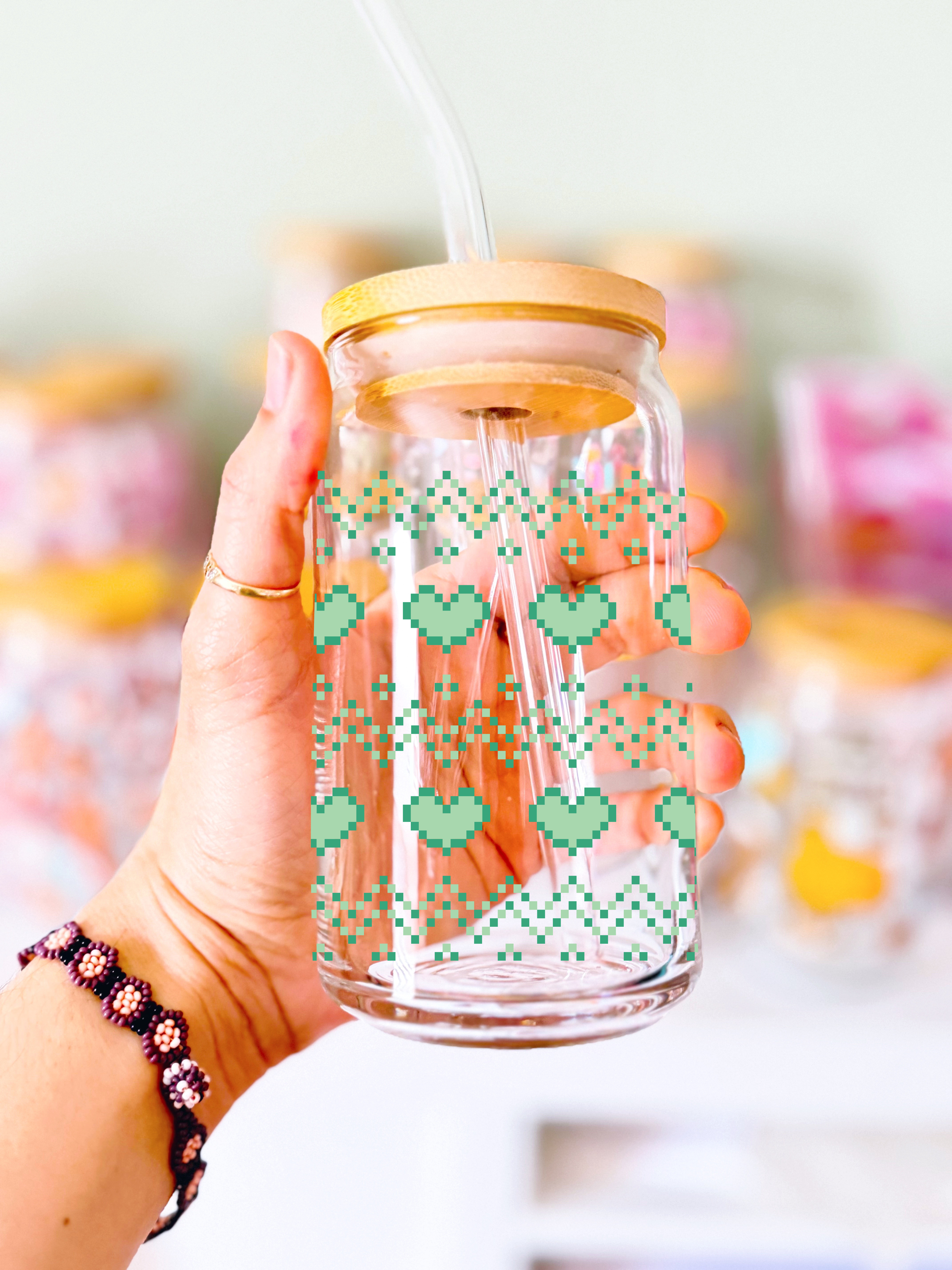 Xmas Sweater Glass Can
